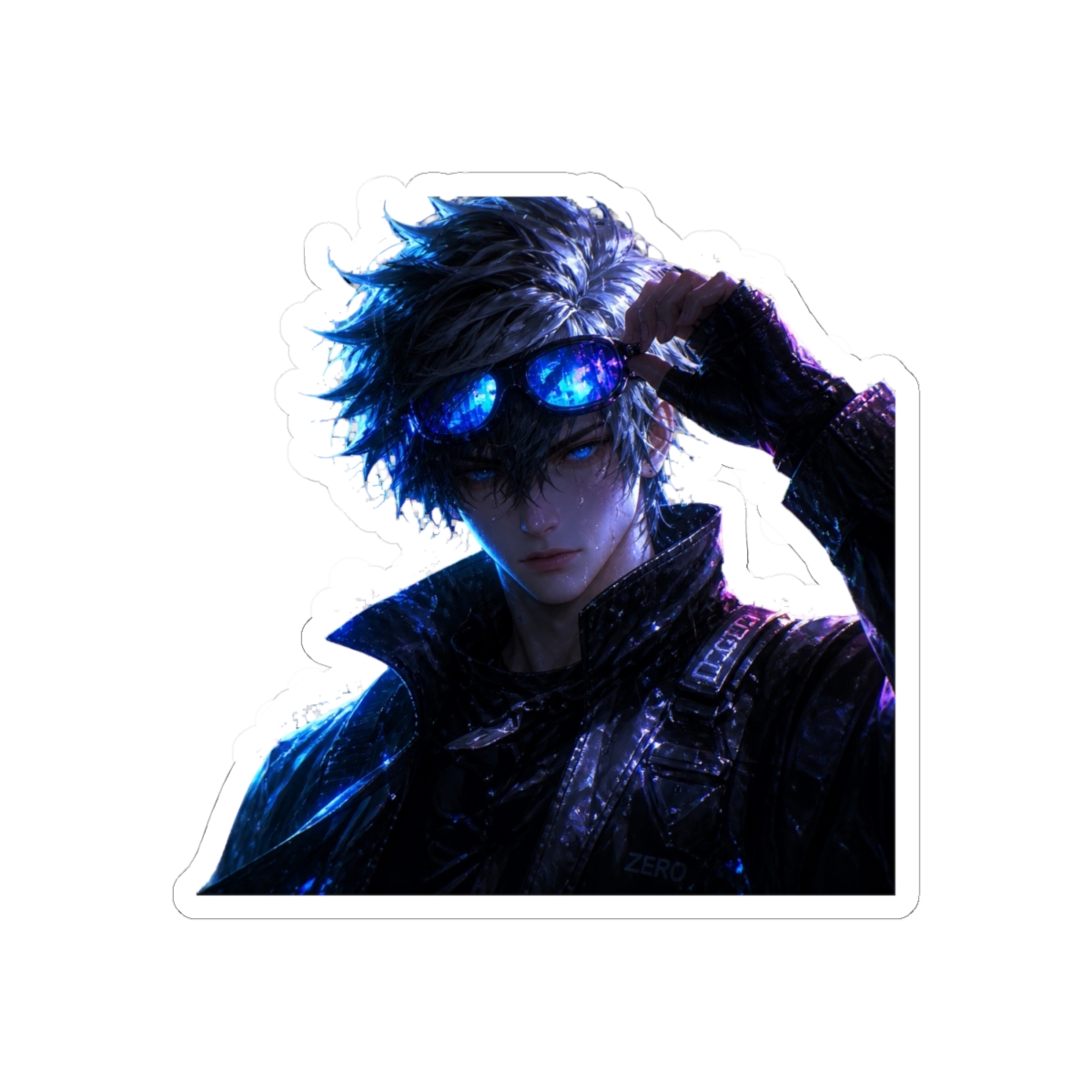 Shinya Kogami Psycho Pass Cyberpunk Rain Neon Noir Portrait | Psycho-Pass - alternate angle 1, merchandise
